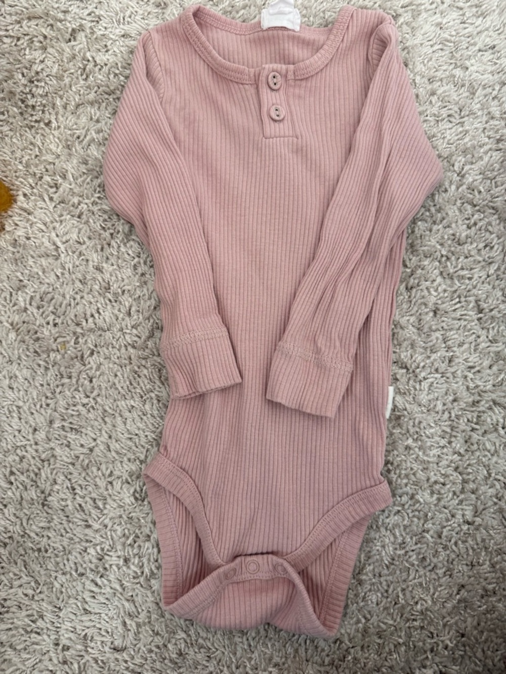 Jamie Kay Ribbed Long-Sleeve One-Piece in Dusty Pink